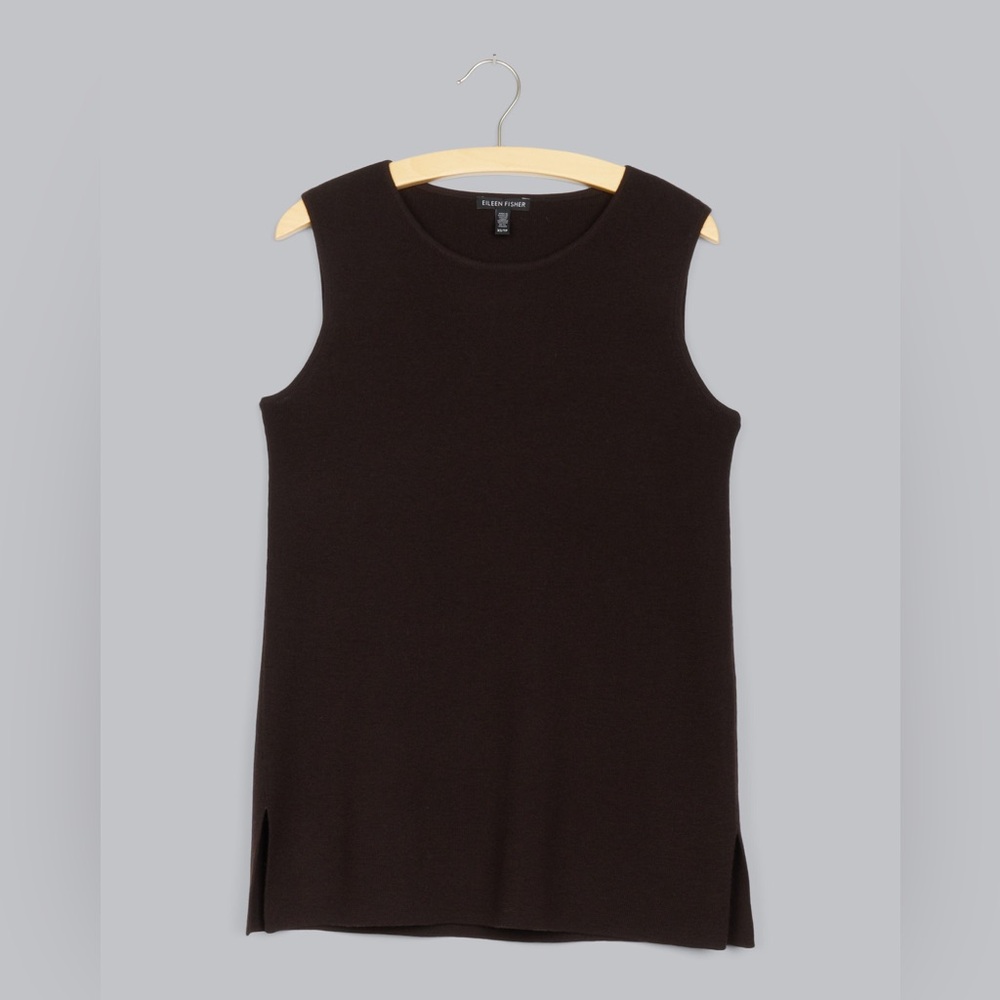 Eileen Fisher wool sleeveless knit top